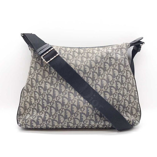 Dior Trotter Canvas Shoulder Bag Navy Beige