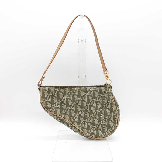 Dior Trotter Saddle Bag Canvas Leather Khaki