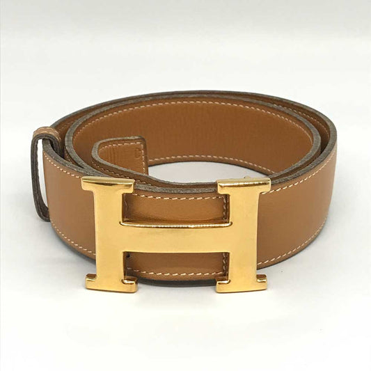 Hermes Constance Leather Belt Brown Gold