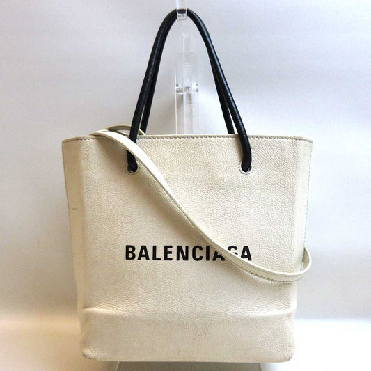 Balenciaga Leather Shopping Tote XXS White