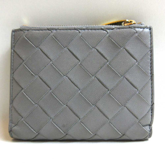 Bottega Veneta Leather Mini Wallet Gray