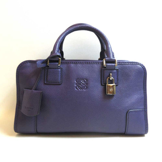 Loewe Leather Amazona 28 Handbag Purple