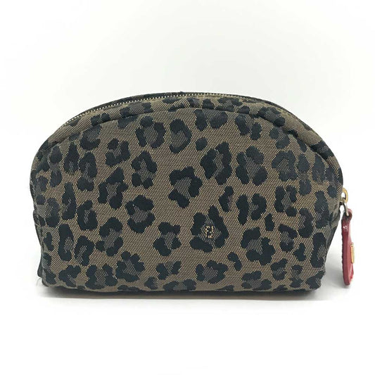 Fendi Leopard Canvas Leather Pouch