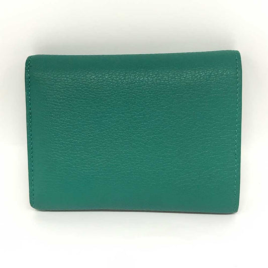 Tiffany & Co T Wallet Tri-Fold Goat Leather Emerald