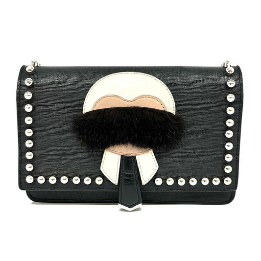 Fendi Leather Karlito Chain Wallet