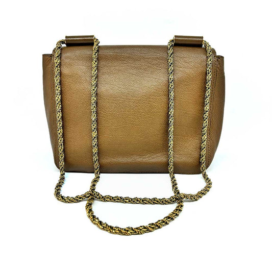 Chloe Elsie Leather Chain Shoulder Bag Brown