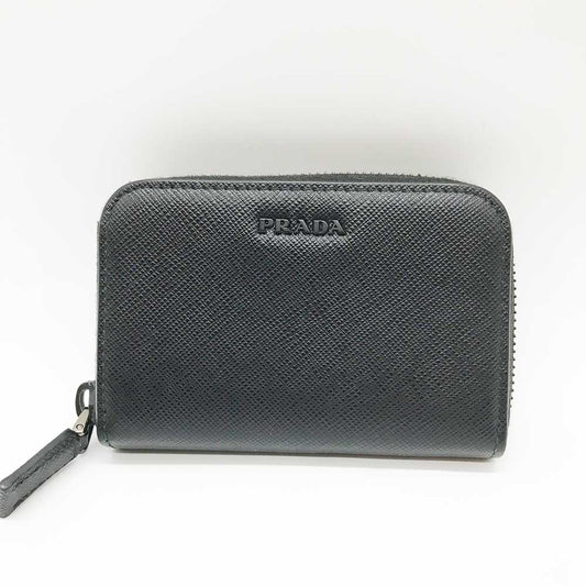 Prada Saffiano Leather Coin Case Black