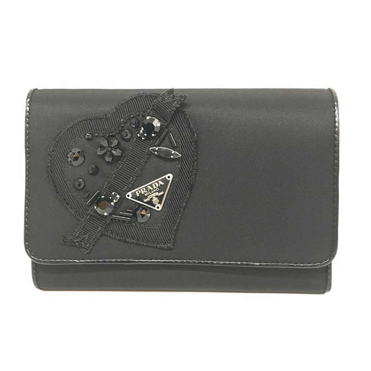 Prada Nylon Tessuto Heart Motif Wallet