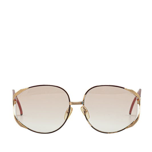 Dior CD Logo Sunglasses Gold Red Plastic