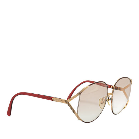 Dior CD Logo Sunglasses Gold Red Plastic