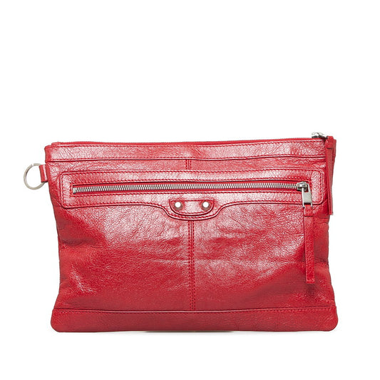 Balenciaga Red Leather Clutch Bag 273022