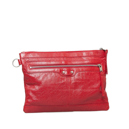 Balenciaga Red Leather Clutch Bag 273022