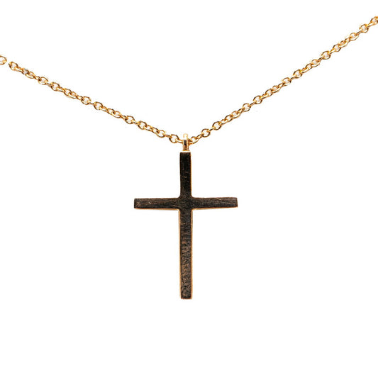 Tiffany & Co K18PG Cross Rhinestone Necklace