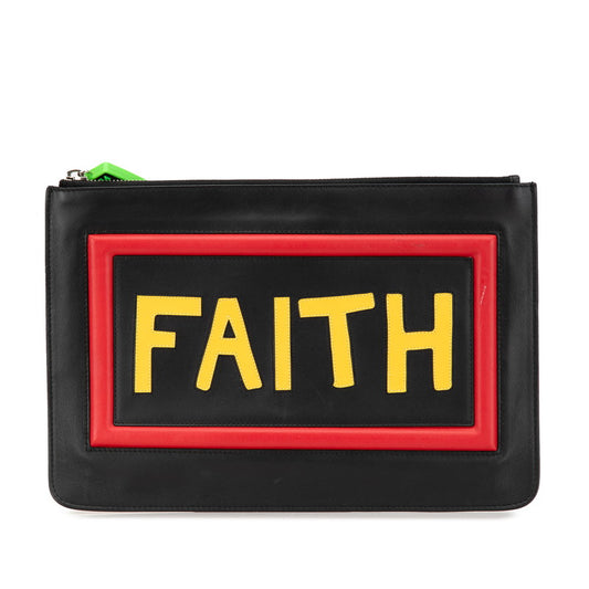 Fendi FAITH Flower Leather Clutch Bag