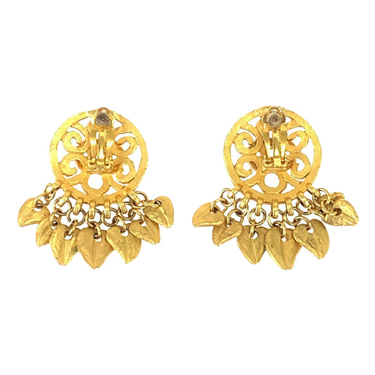 Chanel Vintage Coco Mark Stone Earrings