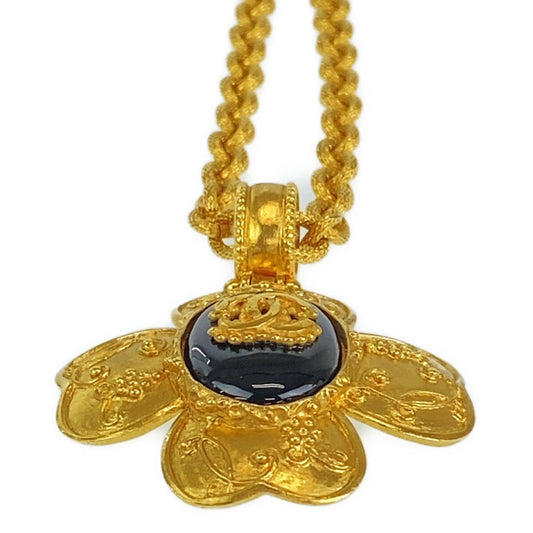 Chanel Vintage Gripoix Flower Pendant Necklace