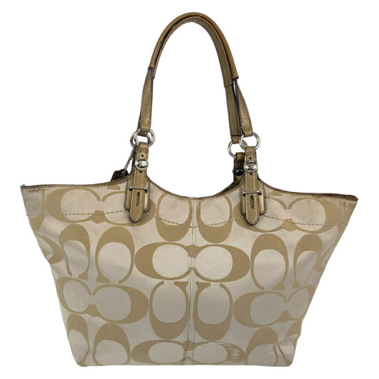 Coach Signature Canvas Leather Tote Bag