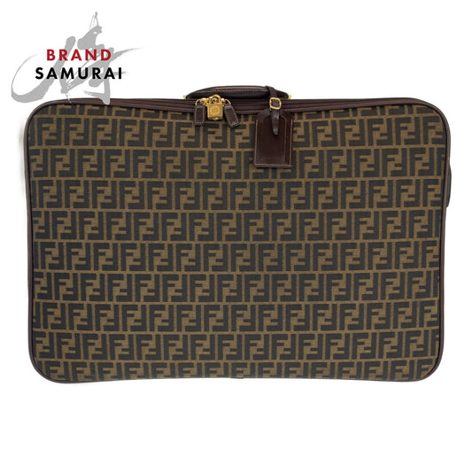 Fendi Zucca Canvas Leather Suitcase