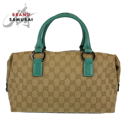 Gucci GG Canvas Leather Turquoise Handbag