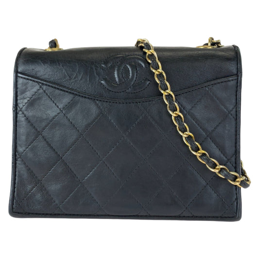 Chanel Vintage Lambskin Single Flap Crossbody Bag