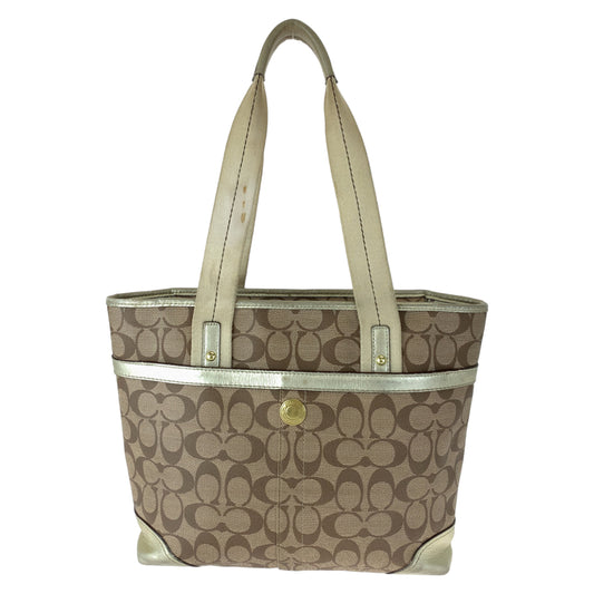 Coach Signature Heritage Stripe Shoulder Tote