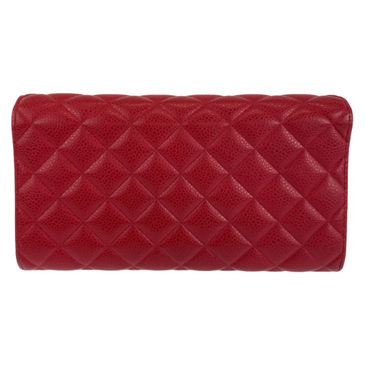 Chanel Caviar Skin Matelasse Long Wallet