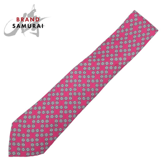 Hermes Pink Silk Tie 7202