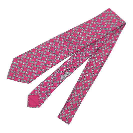 Hermes Pink Silk Tie 7202