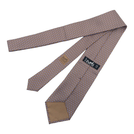 Hermes Silk Tie Gold Purple