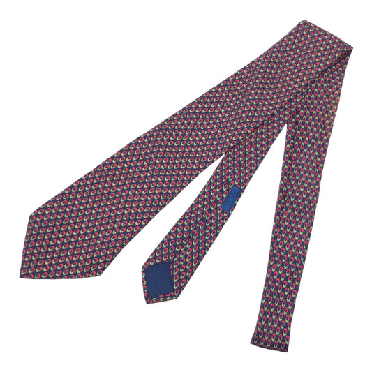 Hermes Silk Tie Navy Red