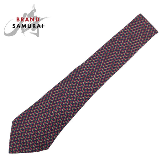 Hermes Silk Tie Navy Red