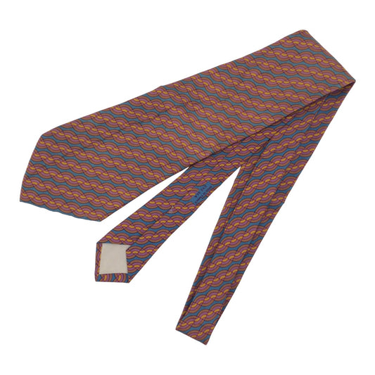 Hermes Silk Wave Pattern Tie