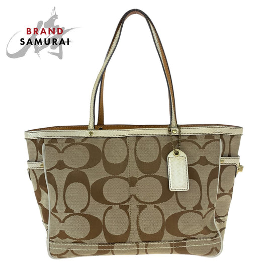 Coach Signature Embossed Canvas Tote Bag 7874