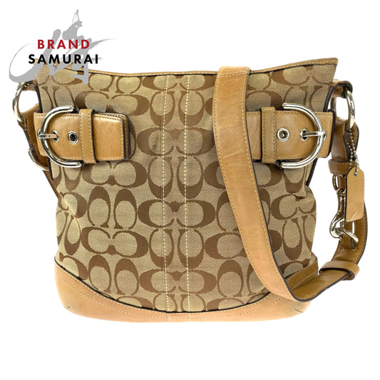 Coach Signature Brown Canvas Shoulder Bag 3574