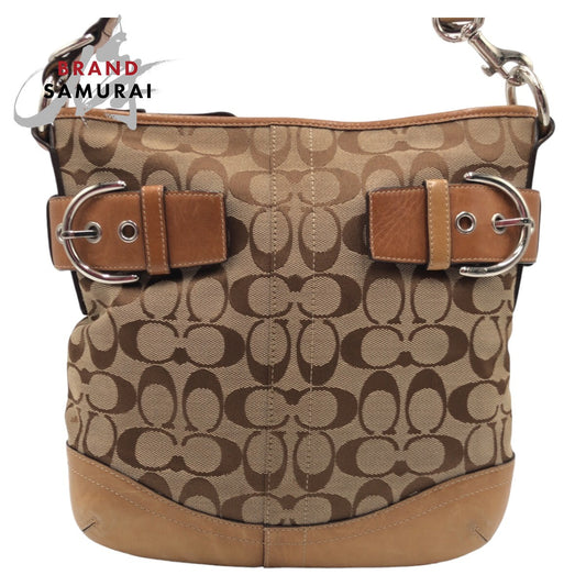 Coach Signature Brown Canvas Shoulder Bag F03574