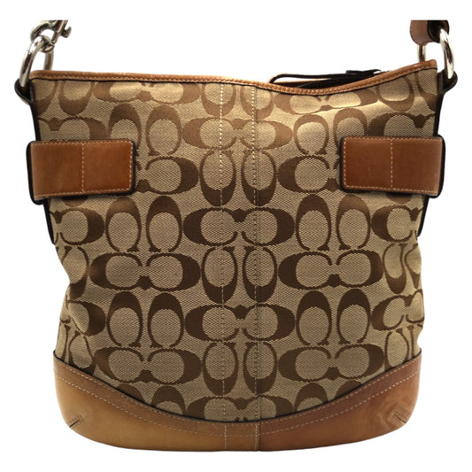 Coach Signature Brown Canvas Shoulder Bag F03574