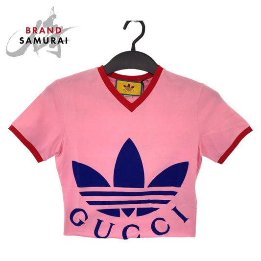 Gucci Cotton XXS Crop T-Shirt Pink Red