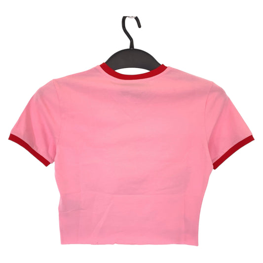 Gucci Cotton XXS Crop T-Shirt Pink Red