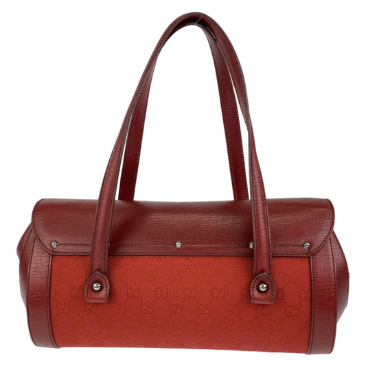 Gucci Bamboo GG Canvas Handbag Red