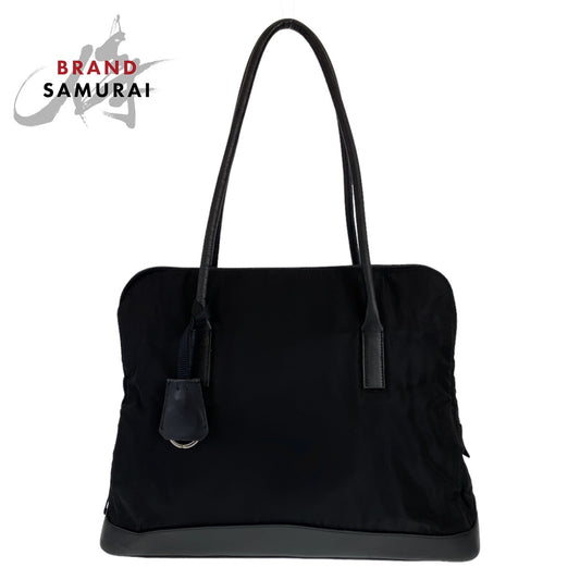 Prada Nylon/Leather Tessuto Logo Tote Bag