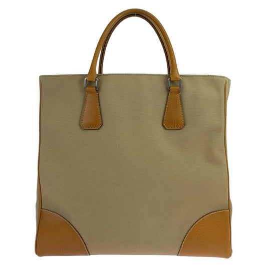 Prada Canvas Leather Tote Bag