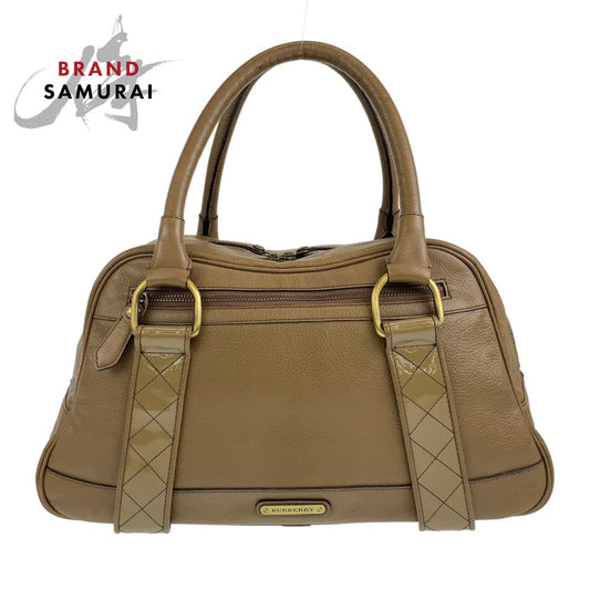 Burberry Leather Checkered Handbag Shoulder Bag