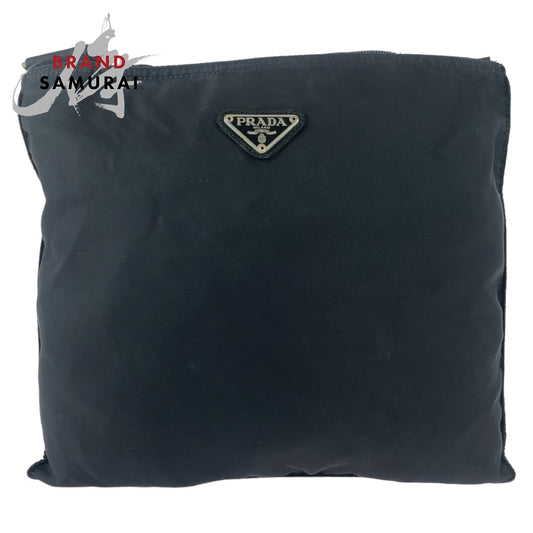 Prada Nylon Tessuto Logo Plate Shoulder Bag