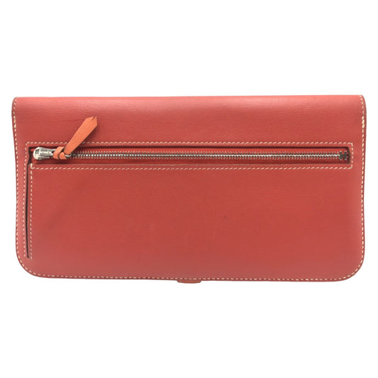 Hermes Dogon Long Leather Wallet Red