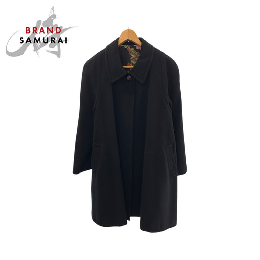 LEONARD Cashmere Wool Coat Black Multicolor