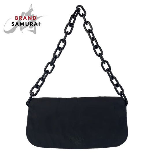 Prada Nylon Plastic Tessuto Chain Shoulder Bag