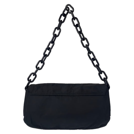 Prada Nylon Plastic Tessuto Chain Shoulder Bag