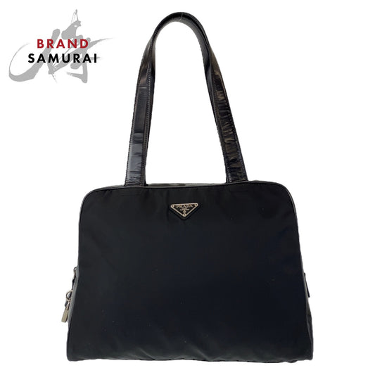 Prada Nylon/Leather Tessuto Logo Handbag