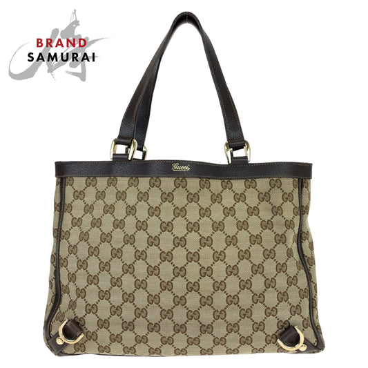 Gucci Abbey GG Canvas Leather Handbag