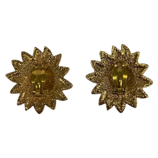 Chanel Vintage Lion Motif Metal Earrings